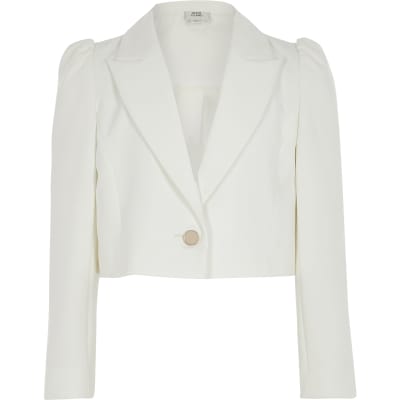 white cropped jacket