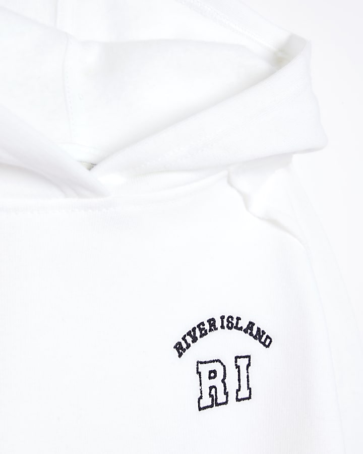 Girls white RI branded hoodie