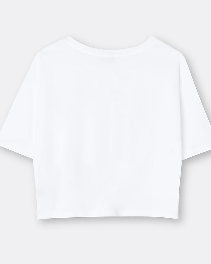 Girls white RI branded t-shirt