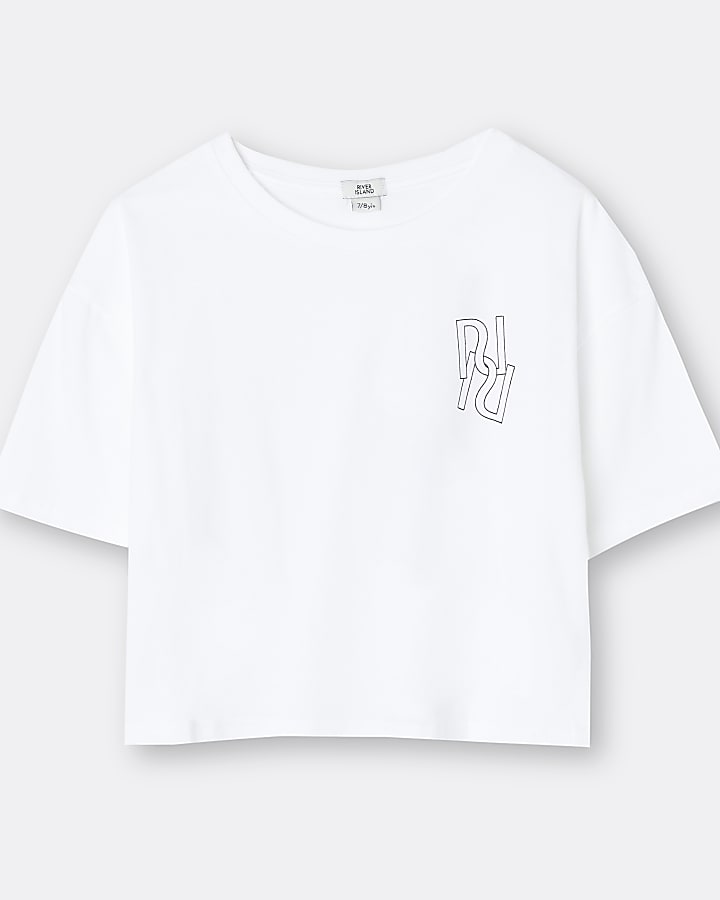 Girls white RI branded t-shirt