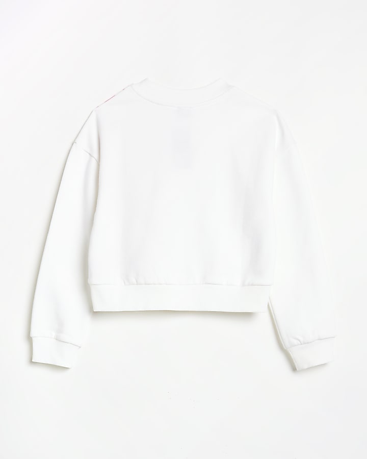 Girls white RI 'Fierce' print sweatshirt