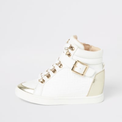 girls white high tops