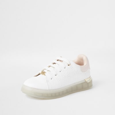 girls white trainers