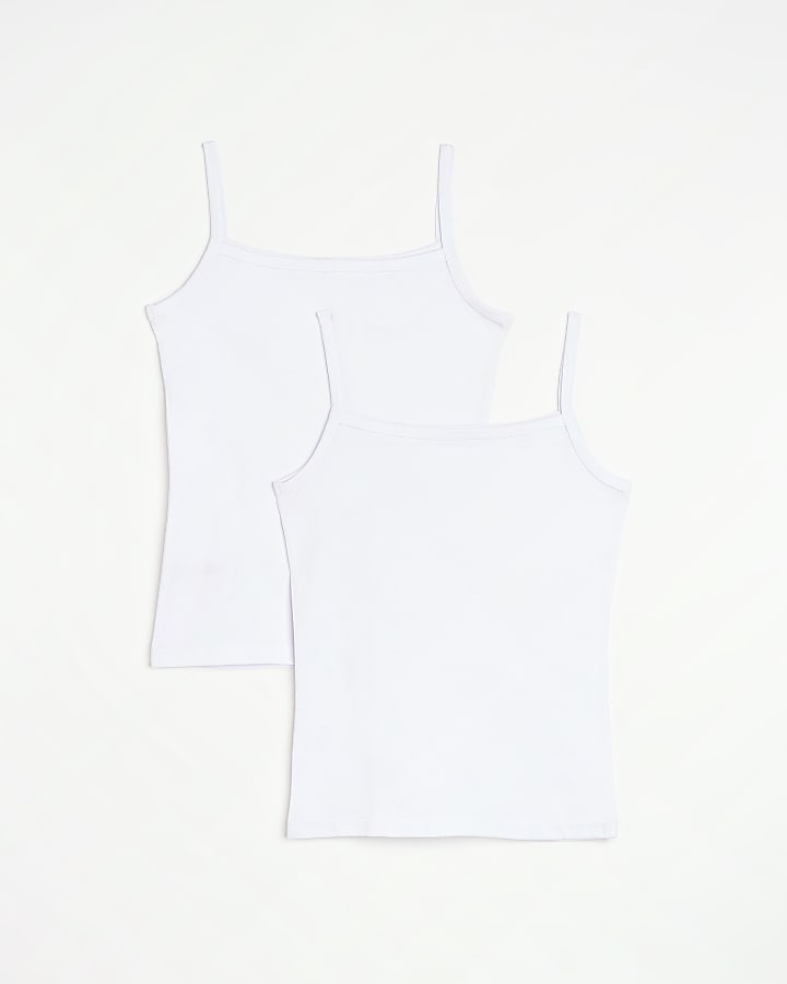 Girls white RI vest 2 pack
