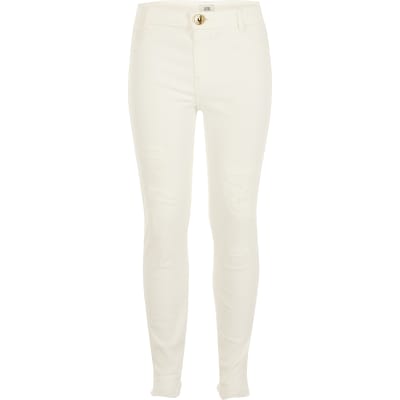 Bright Blue Molly Mid Rise Jeggings River Island