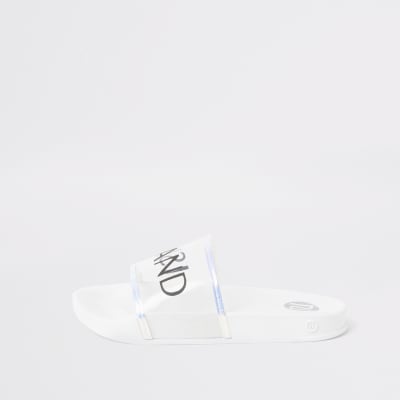 Girls white River Island perspex sandals | River Island