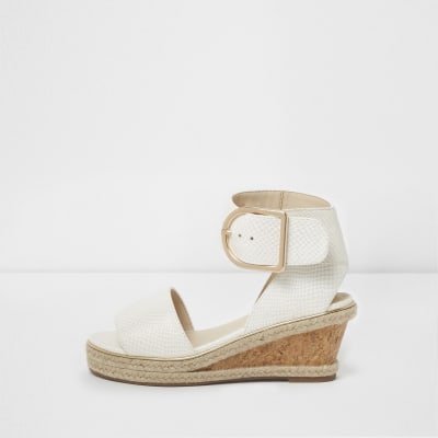 river island beige studded flatform espadrille wedges