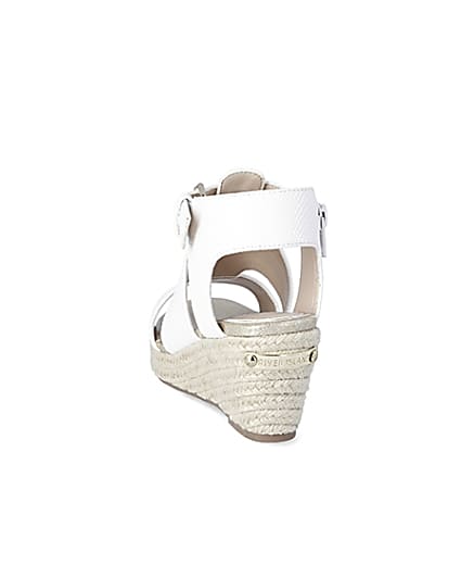 360 degree animation of product Girls white strappy wedge sandals frame-8