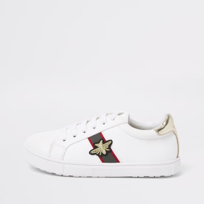 river island white trainers womens