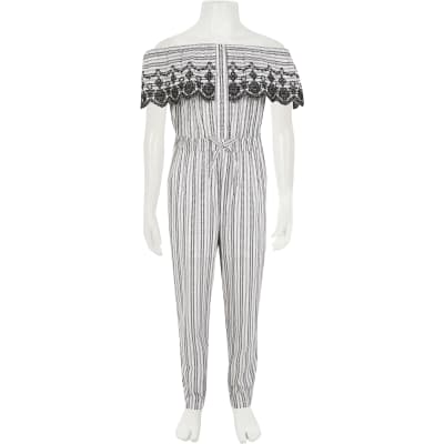 girls white jumpsuit
