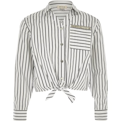 black and white striped shirt river island