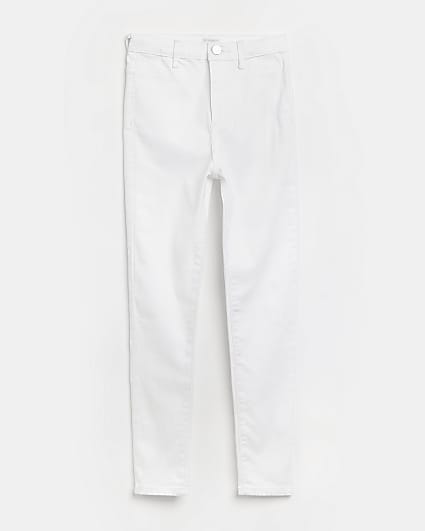 Girls White Super Skinny Jeans