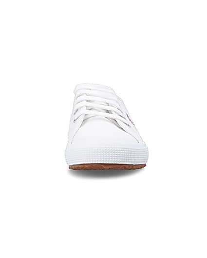 360 degree animation of product Girls white Superga lace up canvas trainers frame-21