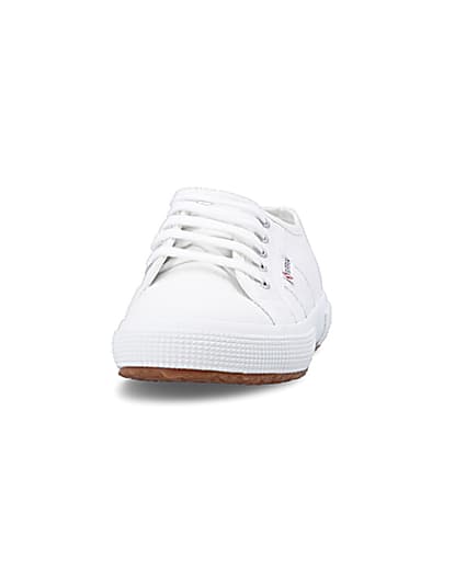 360 degree animation of product Girls white Superga lace up canvas trainers frame-22