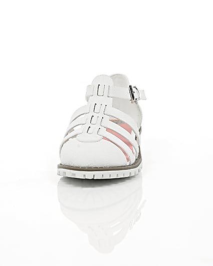 360 degree animation of product Girls white textured sandals frame-3