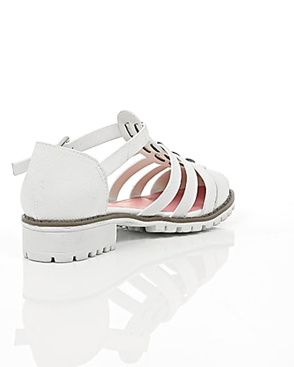 360 degree animation of product Girls white textured sandals frame-13