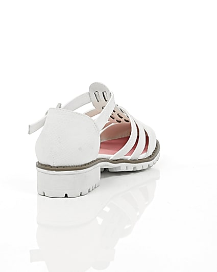 360 degree animation of product Girls white textured sandals frame-14