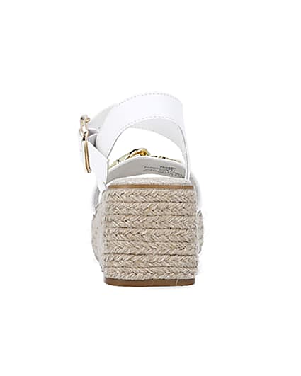 360 degree animation of product Girls white wide fit wedge sandals frame-9
