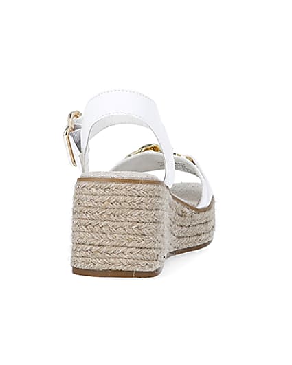360 degree animation of product Girls white wide fit wedge sandals frame-10