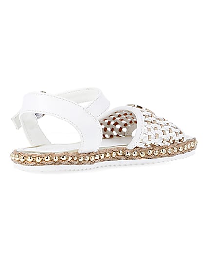 360 degree animation of product Girls white woven espadrille sandals frame-12