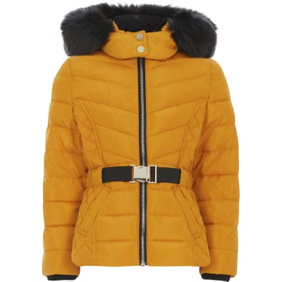 river island fur hood coat