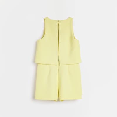 Girls yellow frill layered Playsuit