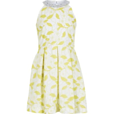 girls yellow lace dress