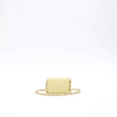 Girls yellow Lion head chain purse