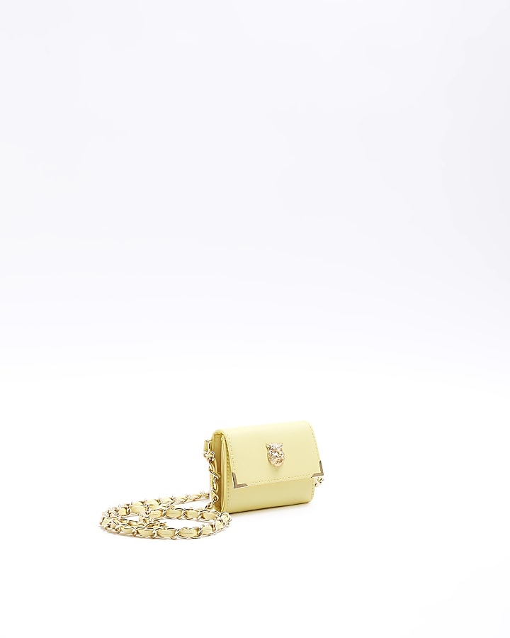 Girls yellow Lion head chain purse