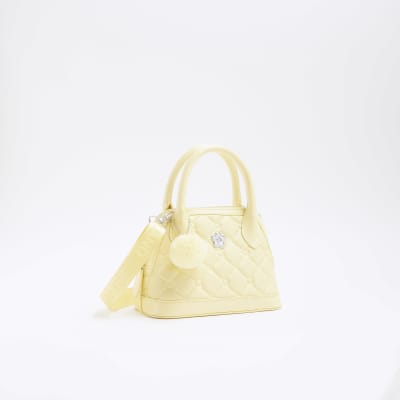 Girls yellow quilted tote bag