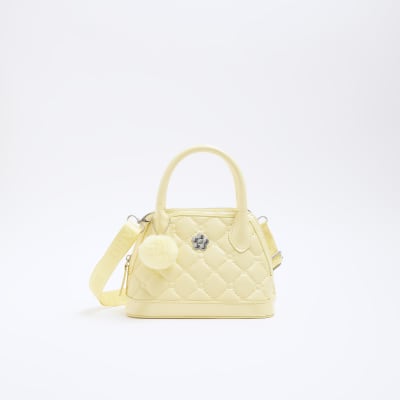 Girls yellow quilted tote bag