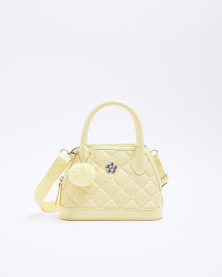 Girls yellow quilted tote bag