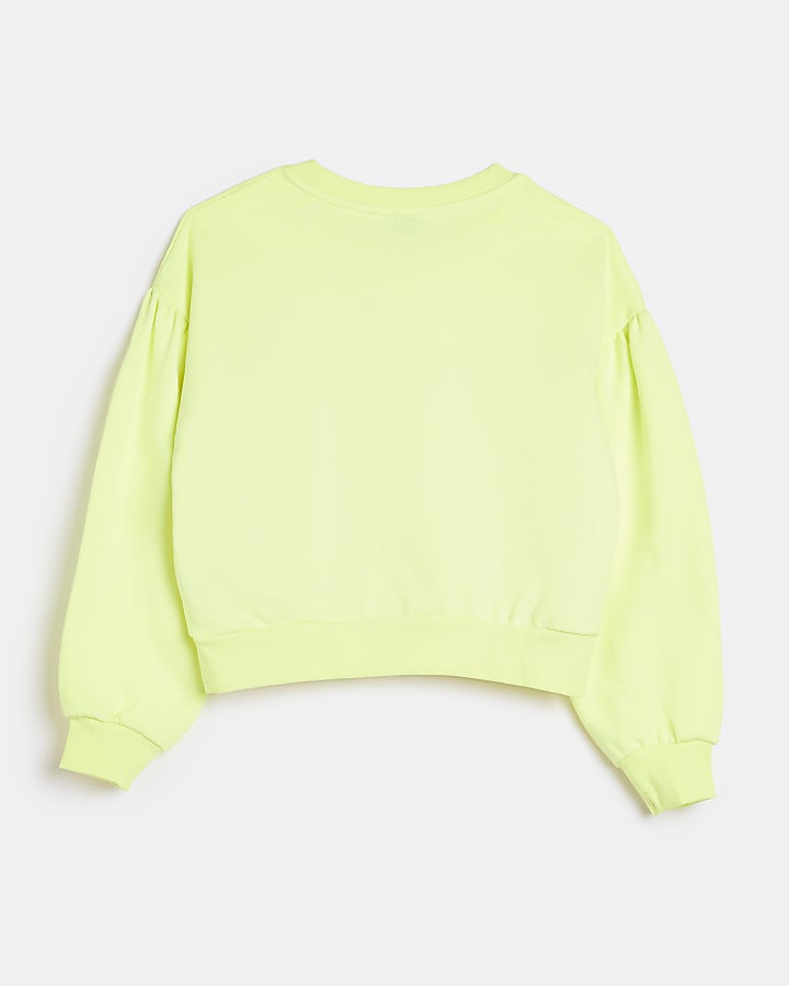 Girls Yellow RI Embroidered Sweatshirt