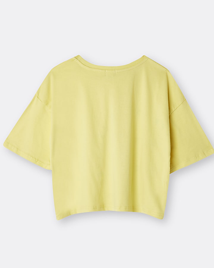 Girls yellow RI print t-shirt
