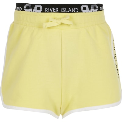 river island yellow shorts