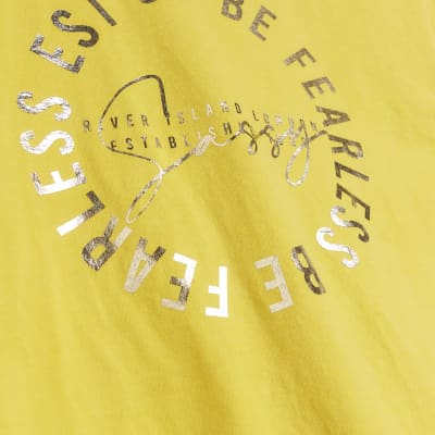 Girls Yellow 'Sassy' Foil Graphic T-shirt