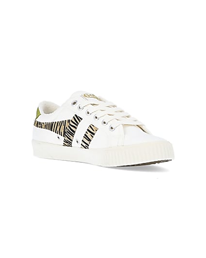 360 degree animation of product Gola brown animal print trainers frame-18