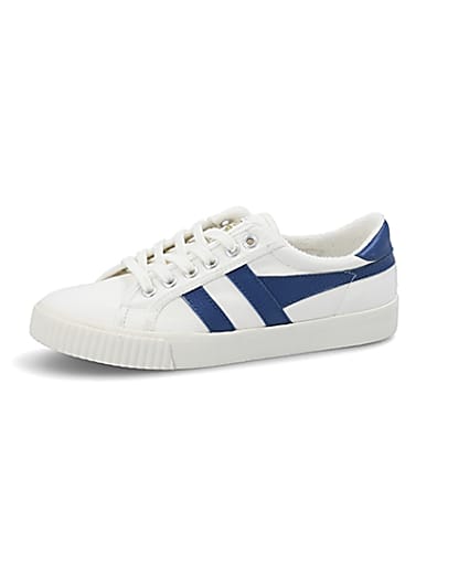 360 degree animation of product Gola Classics blue Tennis Mark Cox trainers frame-2