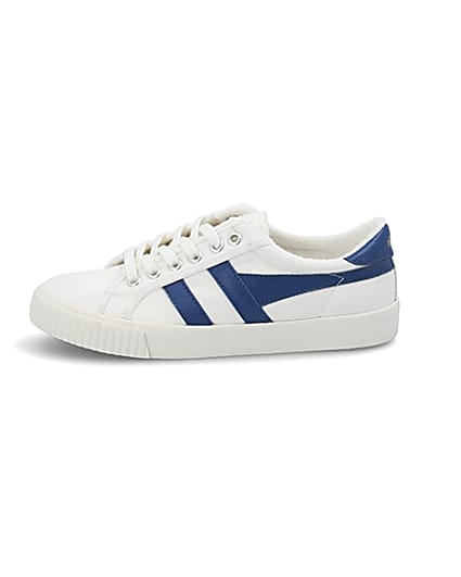 360 degree animation of product Gola Classics blue Tennis Mark Cox trainers frame-3