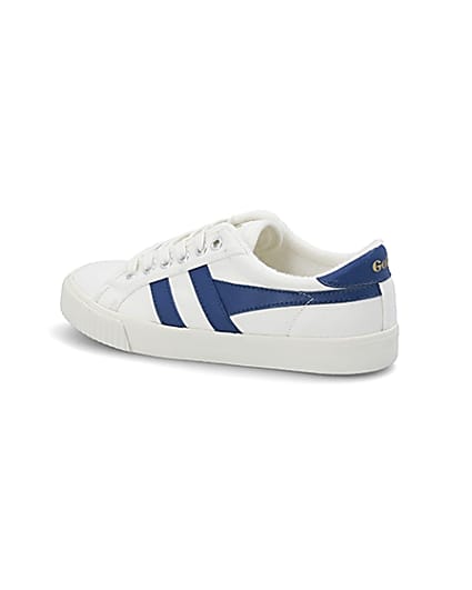 360 degree animation of product Gola Classics blue Tennis Mark Cox trainers frame-5