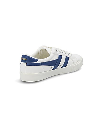 360 degree animation of product Gola Classics blue Tennis Mark Cox trainers frame-12
