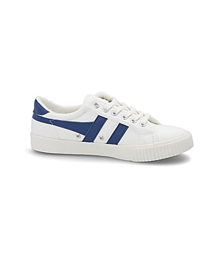 360 degree animation of product Gola Classics blue Tennis Mark Cox trainers frame-16