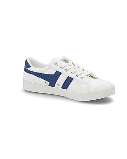 360 degree animation of product Gola Classics blue Tennis Mark Cox trainers frame-17