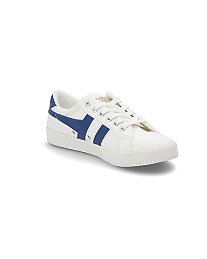 360 degree animation of product Gola Classics blue Tennis Mark Cox trainers frame-18