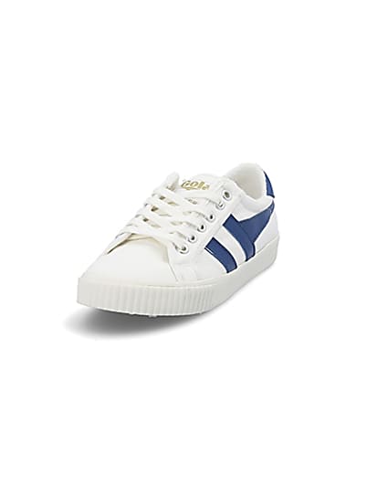 360 degree animation of product Gola Classics blue Tennis Mark Cox trainers frame-23