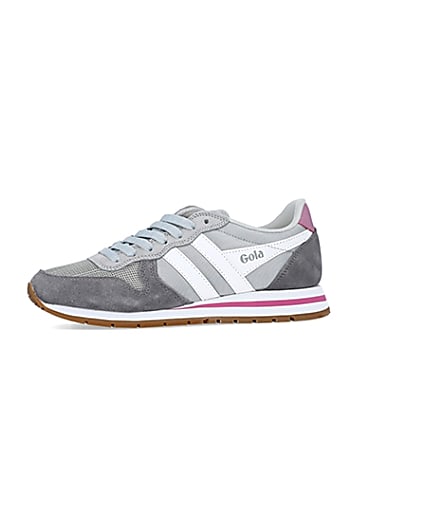 360 degree animation of product Gola grey colour block trainers frame-2
