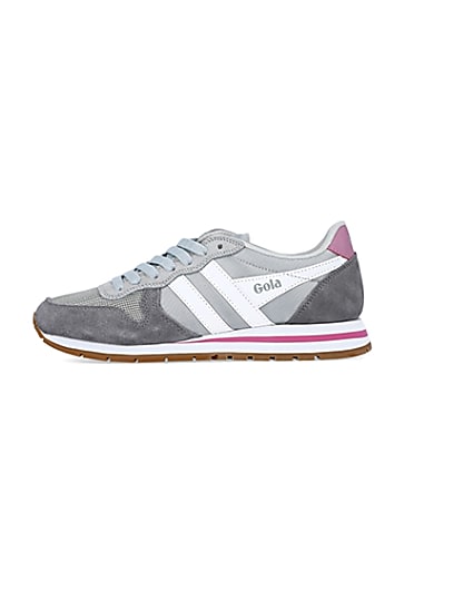 360 degree animation of product Gola grey colour block trainers frame-3