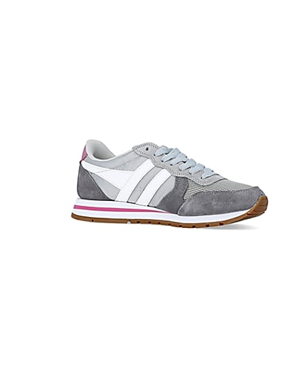 360 degree animation of product Gola grey colour block trainers frame-17