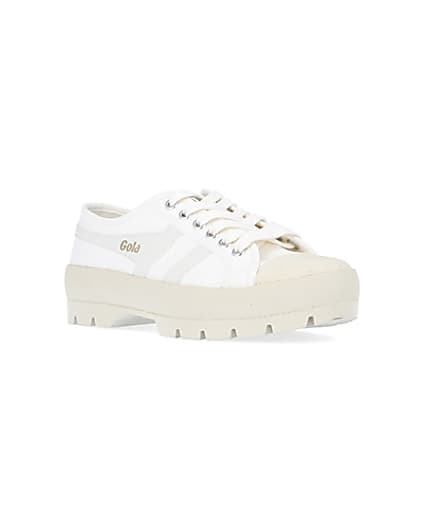 360 degree animation of product Gola white trainers frame-18