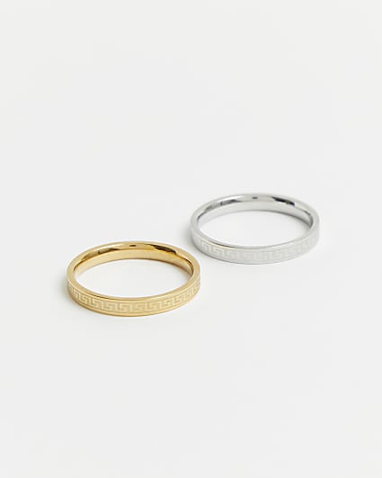 Gold & silver multipack stainless steel rings